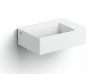 Clou New Flush 2 lavabo à poser/mural 355 x 245 x 100 mm - blanc - aluite - sans trou de robinet - sans trop-plein - avec garniture de vidange - avec tablette couvre-bonde