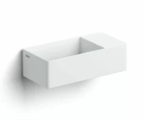 Clou New Flush 3 lavabo à poser/mural 350 x 180 x 100 mm - cuvette gauche - blanc mat - aluite - sans trou de robinet - sans trop-plein - avec garniture de vidange
