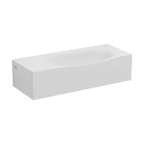 Clou Hammock lave-mains 450 x 180 x 110 mm - blanc mat - aluite - sans trou de robinet - avec bouchon et trop-plein encastré - inclus bouchon orange