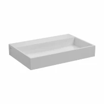 Clou Mini Wash Me Plus lavabo à poser/mural 480 x 320 x 75 mm - blanc - marbre minéral - sans trou de robinet - sans trop-plein
