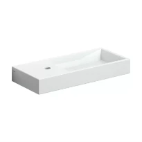 Clou Mini Wash Me Plus lavabo à poser/mural 560 x 240 x 75 mm - cuvette droite - blanc - céramique - avec trou de robinet gauche - sans trop-plein
