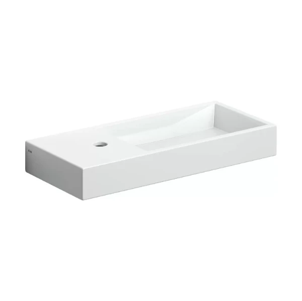 CL/03.03234 Clou Mini Wash Me Plus opzet-/wandwastafel 560 x 240 x 75 mm - waskom rechts - wit - keramiek - met kraangat links - zonder overloop
