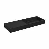 Clou Mini Wash Me lavabo à poser/mural 560 x 190 x 60 mm - cuvette droite - noir mat - céramique - sans trou de robinet - sans trop-plein