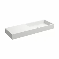 Clou Mini Wash Me lavabo à poser/mural 560 x 190 x 60 mm - cuvette droite - blanc mat - aluite - sans trou de robinet - sans trop-plein