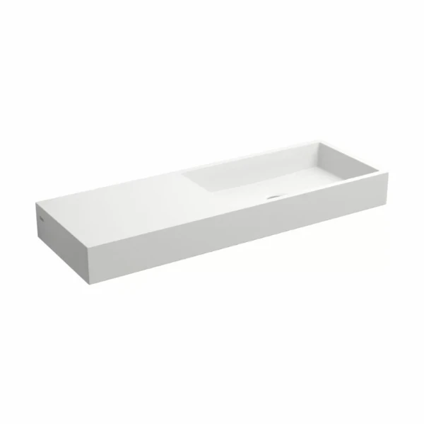 CL/03.13138 Clou Mini Wash Me opzet-/wandwastafel 560 x 190 x 60 mm - waskom rechts - wit mat - aluite - zonder kraangat - zonder overloop