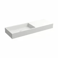 Clou Mini Wash Me lavabo à poser/mural 560 x 190 x 60 mm - cuvette gauche - blanc mat - aluite - sans trou de robinet - sans trop-plein