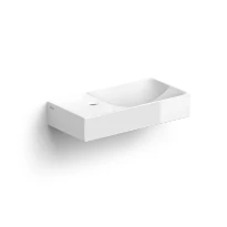Clou Vale lavabo à poser/mural 380 x 190 x 70 mm - cuvette droite - blanc - céramique - avec trou de robinet gauche - sans trop-plein - avec bouchon encastrée - non fermable