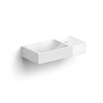 Clou Vale lavabo à poser/mural 380 x 190 x 70 mm - cuvette gauche - blanc - céramique - avec trou de robinet droite - sans trop-plein - avec bouchon encastrée - non fermable