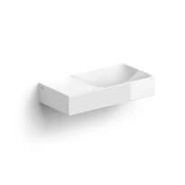 Clou Vale lavabo à poser/mural 380 x 190 x 70 mm - cuvette droite - blanc - céramique - sans trou de robinet - sans trop-plein - avec bouchon encastrée - non fermable