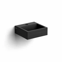 Clou Flush 1 lave-mains 280 x 270 x 90 mm - noir mat - céramique - avec trou de robinet - sans trop-plein - avec bouchon