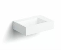 Clou Flush 2 Plus lave-mains 425 x 290 x 90 mm - blanc - marbre minéral - sans trou de robinet - sans trop-plein