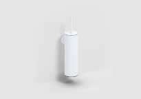 Clou Flat porte-brosse, modèle mural, blanc mat powdercoating