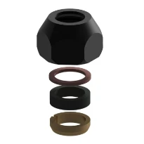CLOU Écrou à compression filetage G3/8, pour tube de raccordement fixe Ø10 mm, noir mat