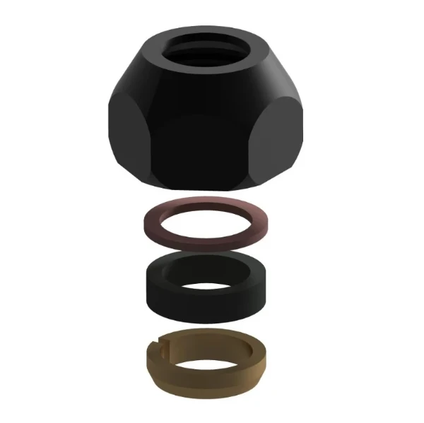 CLOU Écrou à compression filetage G3/8, pour tube de raccordement fixe Ø10 mm, noir mat