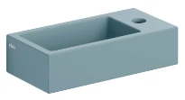 Clou Flush 3 lave-mains 360 x 180 x 90 mm - bleu mat - avec trou de robinet droite - sans trop-plein - avec bouchon