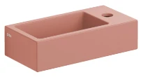 Clou Flush 3 lave-mains 360 x 180 x 90 mm - cuvette gauche - rose mat - céramique - avec trou de robinet - sans trop-plein - avec bouchon