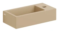 Clou Flush 3 lave-mains 360 x 180 x 90 mm - cuvette gauche - moutarde mat - céramique - avec trou de robinet - sans trop-plein - avec bouchon