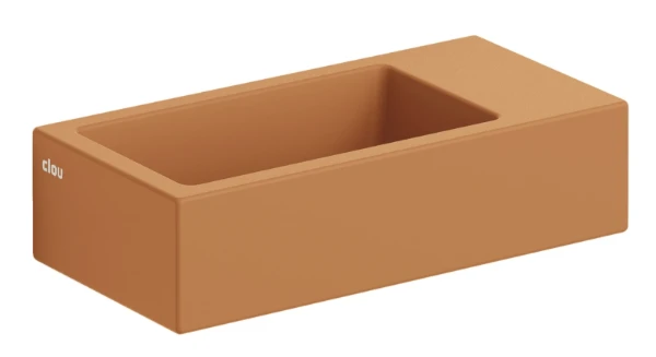 CL/03.36031 Clou Flush 3 handenwasser 360 x 180 x 90 mm - waskom links - Italiaans zand mat - keramiek - zonder kraangat - zonder overloop - met plug
