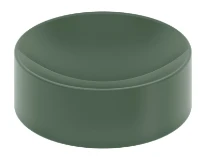 Clou Vale lavabo à poser rond 220 x 220 x 70 mm - vert pin mat - sans trou de robinet - sans trop-plein - avec bouchon encastrée - non fermable