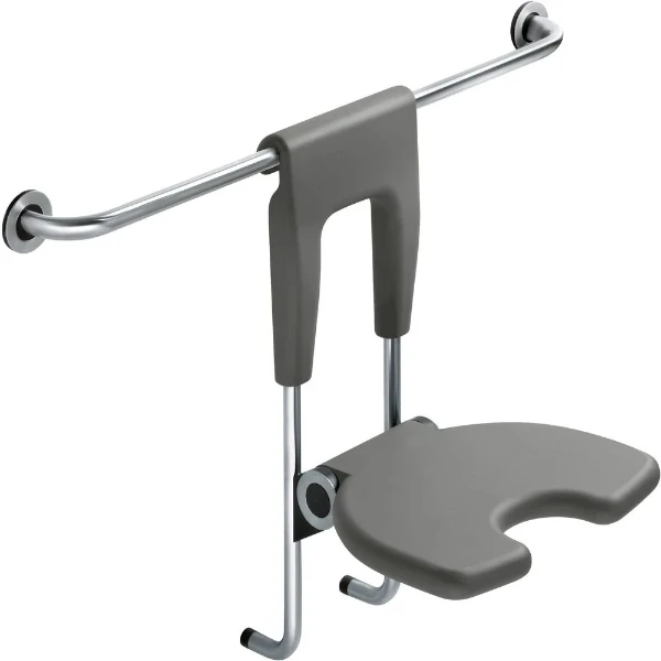 KWS E300 siège de douche à suspendre 470 x 400 mm - gris graphite - inoxydable