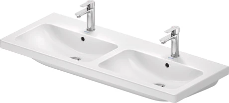 Duravit D-Code double lavabo 1200 x 460 mm - blanc - 2 trous de robinet - avec trop-plein