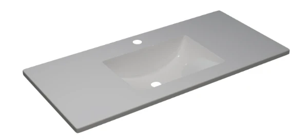 Procasa Klaire meubelwastafel 1000 x 450 mm - keramiek - wit - met kraangat - met overloop