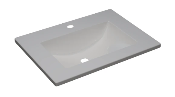 Procasa Klaire meubelwastafel 600 x 450 mm - keramiek - wit - met kraangat - met overloop