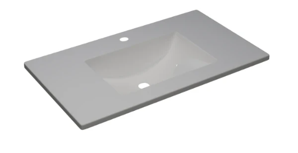Procasa Klaire vasque en céramique 820 x 480 x 190 mm - 1 trou de robinet - avec trop-plein - blanc