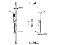 Hansa HansaAurelia set de douche 110 mm 1-jet avec barre 970 mm en flexible 1750 mm - chromé