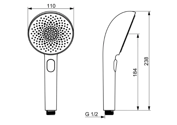 Hansa HansaAurelia handdouche 110 mm 3-jets - chroom