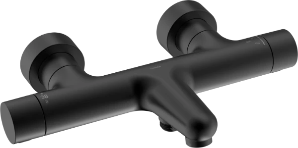 Hansa HansaPrisma bad/douchethermostaat met CASCADE® mousseur - zwart mat