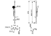 Hansa HansaPrisma thermostat de douche avec douchette 110 mm 3-jets avec barre 970 mm et flexible 1750 mm - chromé