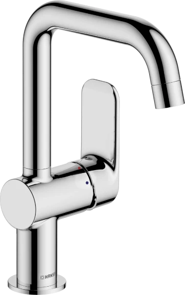 Hansa HansaBasic mélangeur de lavabo avec bec pivotant sans vidage - mousseur PCA® - levier à côté - chromé