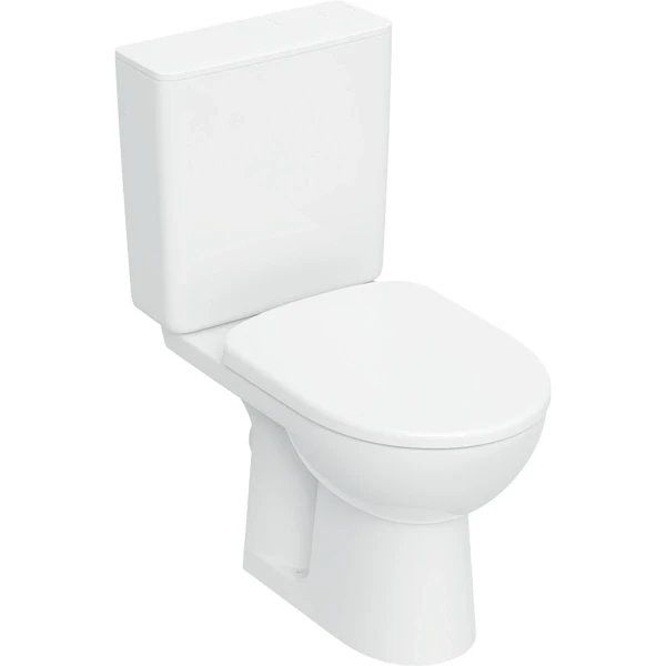 Geberit Selnova AP128 PACK cuvette à poser sorti H Rimfree PACK - 355 x 665 mm -  (Selnova cuvette à poser H Rimfree + reservoir AP128 + abattant Softclose) sans rebord - blanc