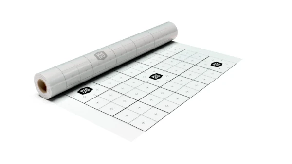 ProOne UFH folie met raster 100000 x 1200 x 0,15 mm - maas 100 x 100 mm (rol = 120 m²) - prijs per rol - verkoop per rol