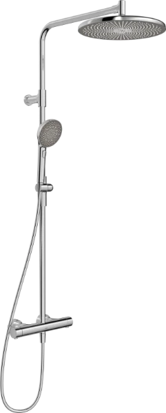 Hansa HansaAureliaa robinet thermostatique douche avec douchette 110 mm 3-jets avec douche à effet pluie 300 mm - avec barre et flexible 1750 mm - chromé