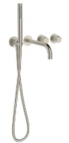 Procasa Vivo kit de finition pour thermostat de bain avec onduleur - bec de remplissage & baintte à main inclu - Brushed Nickel PVD - brossé mat PVD