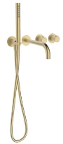 Procasa Vivo kit de finition pour thermostat de bain avec onduleur - bec de remplissage & baintte à main inclu - Brushed gold PVD