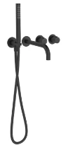 Procasa Vivo kit de finition pour thermostat de bain avec onduleur - bec de remplissage & baintte à main inclu - noir mat PVD