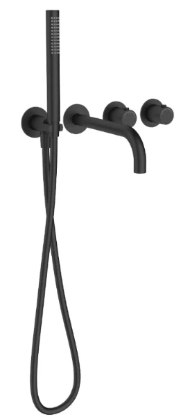 Procasa Vivo afwerkset badthermostaat met omsteller inclusief uitloop & handdouche - zwart mat PVD