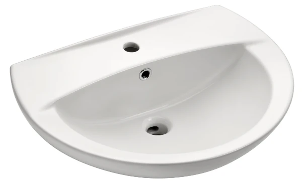 Procasa Normus 2.0 lavabo 600 x 450 x 190 mm - blanc - avec trou de robinet - avec trop-plein