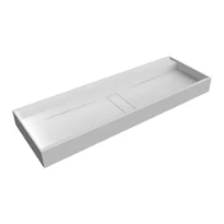 Antonio Lupi Canale lavabo rectangulaire 1520 x 470 x 125 mm - blanc - Flumood - sans trou de robinet - sans trop-plein