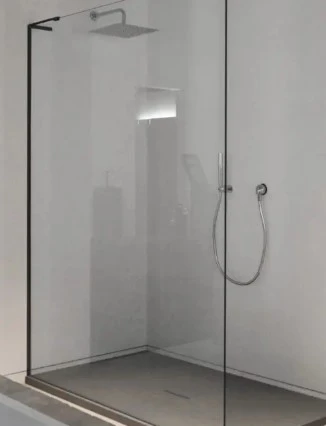 210.003.000.FREE.001.101.109 Aquaconcept Wall Concept 210 FREE vast paneel tot 1400 mm - inox mat - transparant - glasbewerking: Aquaclean