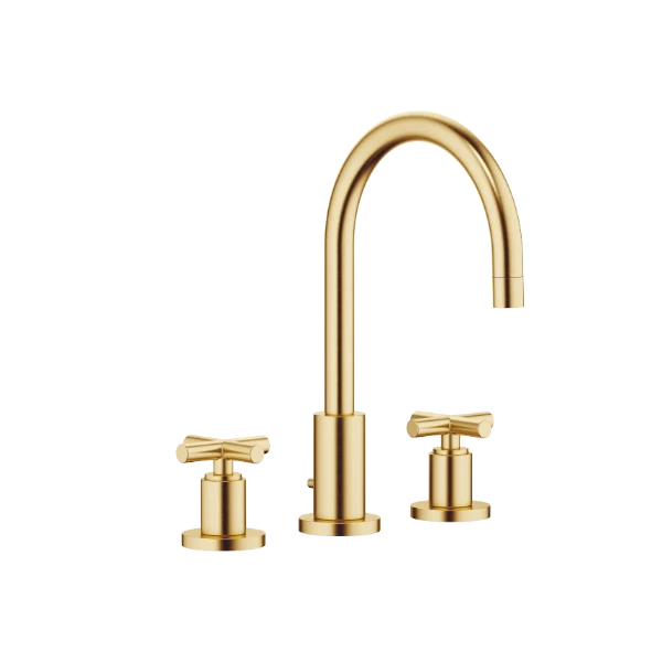 DORNBRACHT Tara Mélangeur lavabo à 3 trous avec garniture d'écoulement laiton brossé