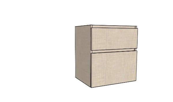 Procasa Klaire 65 - sous meuble lavabo avec 2 tirroirs 600 x 435 x 650 mm - découpe central  - linnen