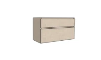 Procasa Klaire 65 - sous meuble lavabo avec 2 tirroirs 1200 x 435 x 650 mm - découpe central - linnen