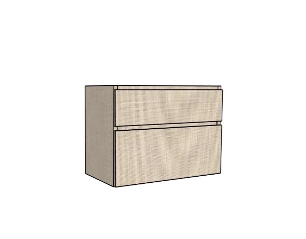 Procasa Klaire 65 - sous meuble lavabo avec 2 tirroirs 900 x 435 x 650 mm - découpe droite - linnen