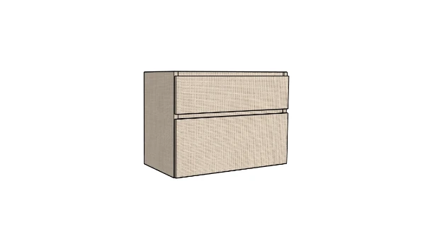 Procasa Klaire 65 - sous meuble lavabo avec 2 tirroirs 1000 x 435 x 650 mm - découpe droite - linnen