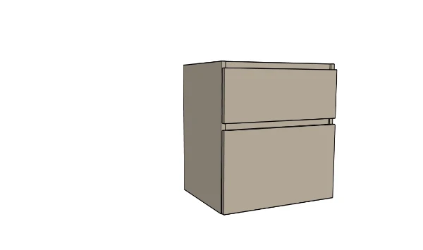 Procasa Klaire 65 - sous meuble lavabo avec 2 tirroirs 600 x 435 x 650 mm - découpe central  - soft