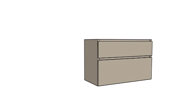 Procasa Klaire 65 - sous meuble lavabo avec 2 tirroirs 1000 x 435 x 650 mm - découpe gauche  - soft